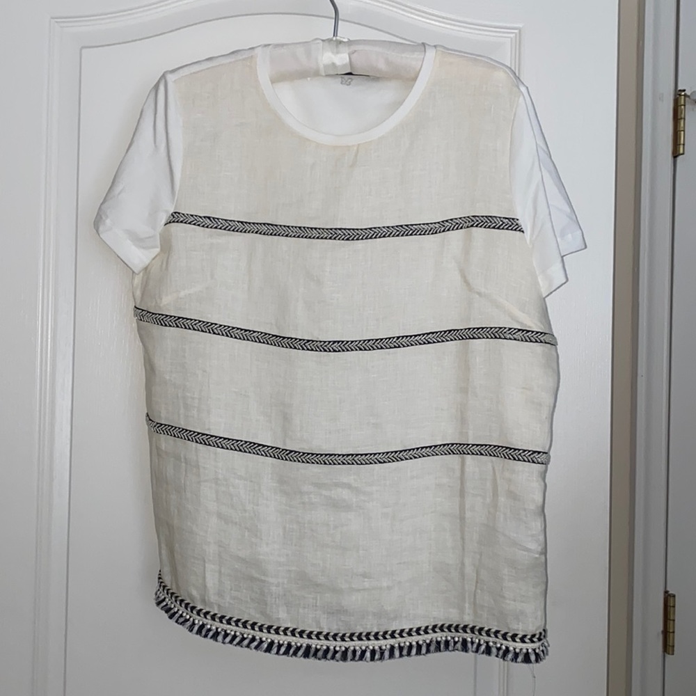 MaxMara linen back, knit front summer top
